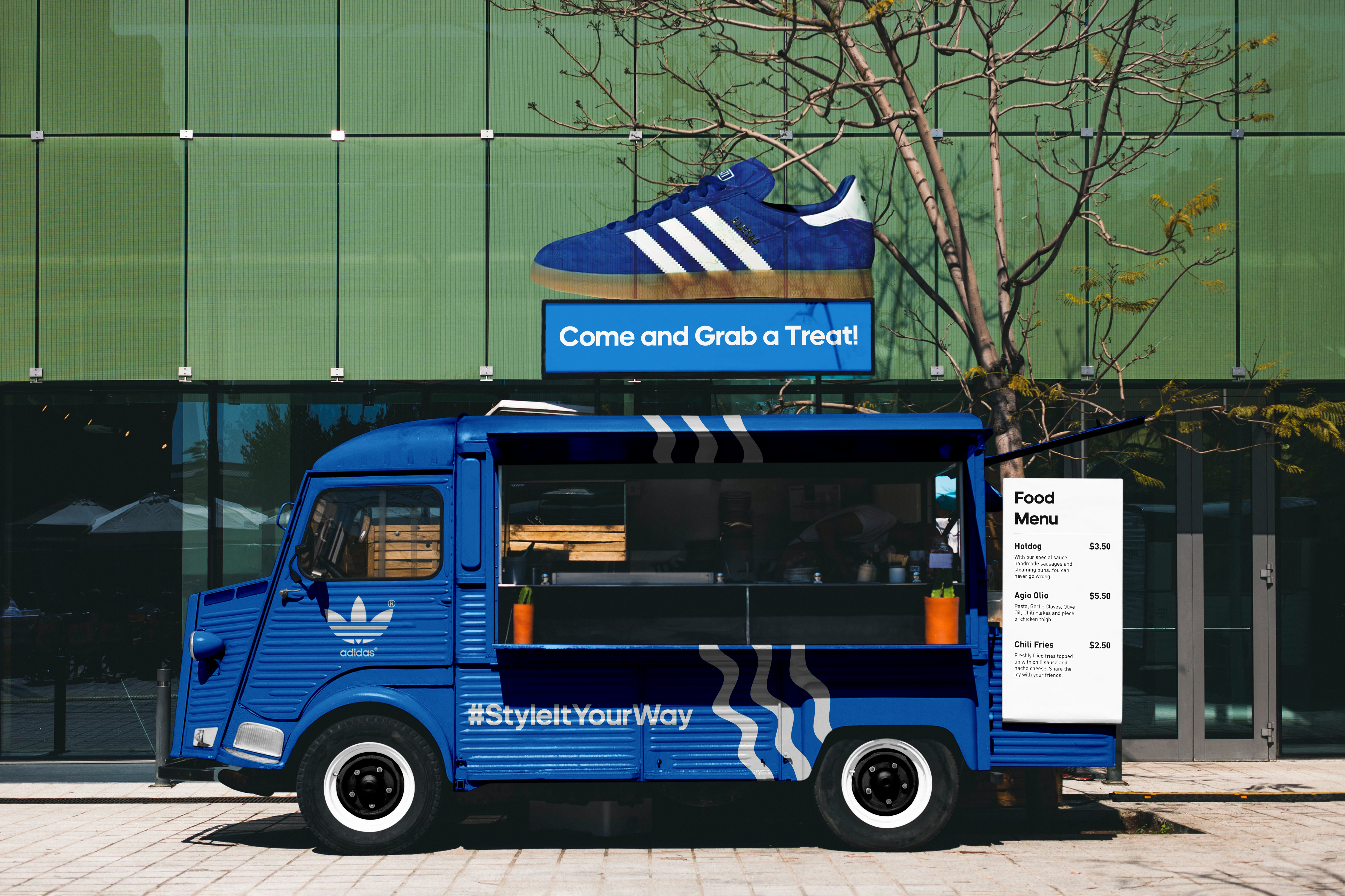 Adidas Food Truck Mockup